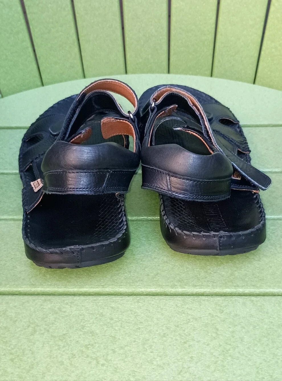 PIKOLINOS Black Leather Men's Sandals Size 45